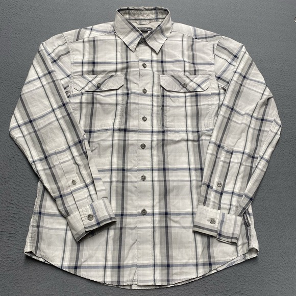 Eddie Bauer Other - Eddie Bauer Shirt Mens Small Gray Plaid Long Sleeve Button Up Vented Outdoor